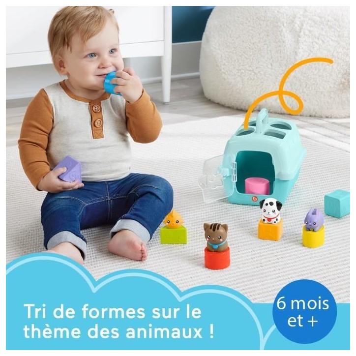 Fisher-Price-Trieur Caisse de Transport d'Animaux-Trieur 8 blocs HTW93