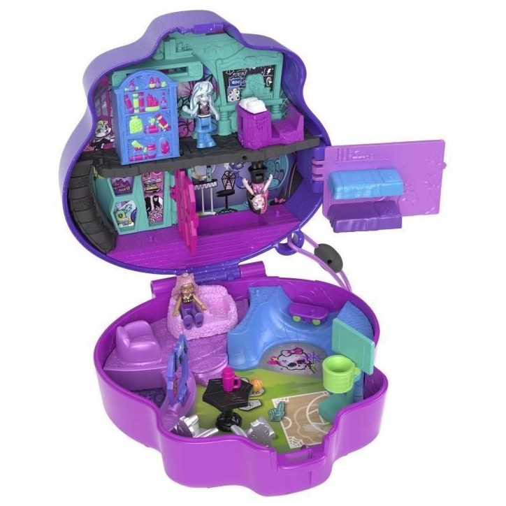 Polly Pocket-Monster High-Coffret 3 mini-figurines et 10 accessoires HVV58 Polly Pocket-Monster High-Coffret 3 mini-figurines et 10 accessoires HVV58