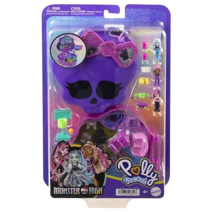Polly Pocket-Monster High-Coffret 3 mini-figurines et 10 accessoires HVV58 Polly Pocket-Monster High-Coffret 3 mini-figurines et 10 accessoires HVV58
