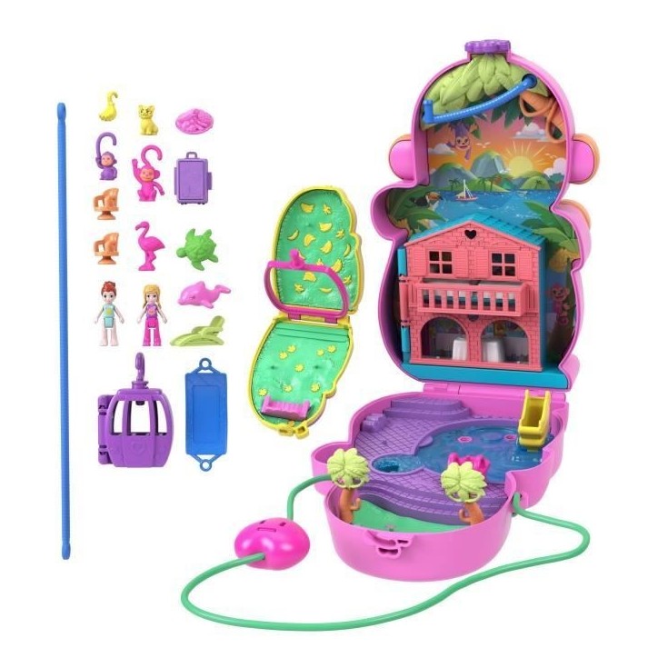 Polly Pocket-Maman Singe et Son Bébé-Coffret 2 mini-figurines HWP04 Polly Pocket-Maman Singe et Son Bébé-Coffret 2 mini-figurines HWP04