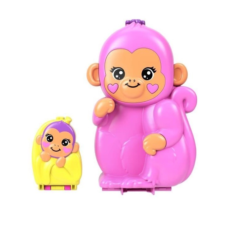 Polly Pocket-Maman Singe et Son Bébé-Coffret 2 mini-figurines HWP04 Polly Pocket-Maman Singe et Son Bébé-Coffret 2 mini-figurines HWP04
