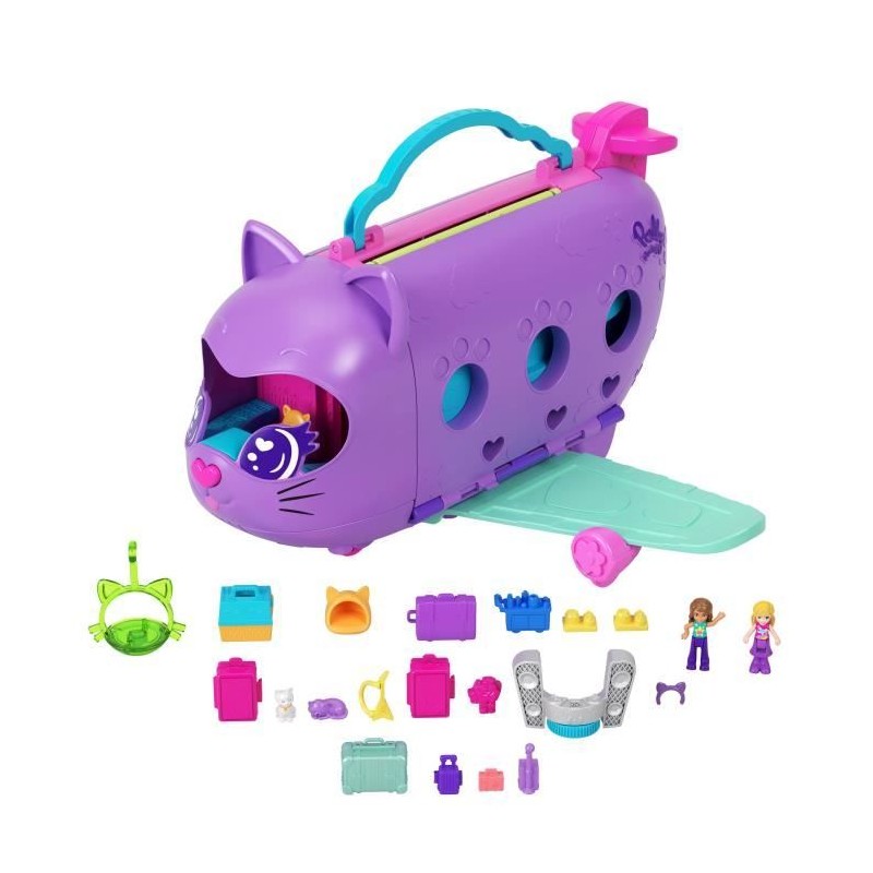 Polly Pocket-Avion Chaton Transformable-Coffret avec 2 mini-figurines Polly Pocket-Avion Chaton Transformable-Coffret avec 2 mini-figurines