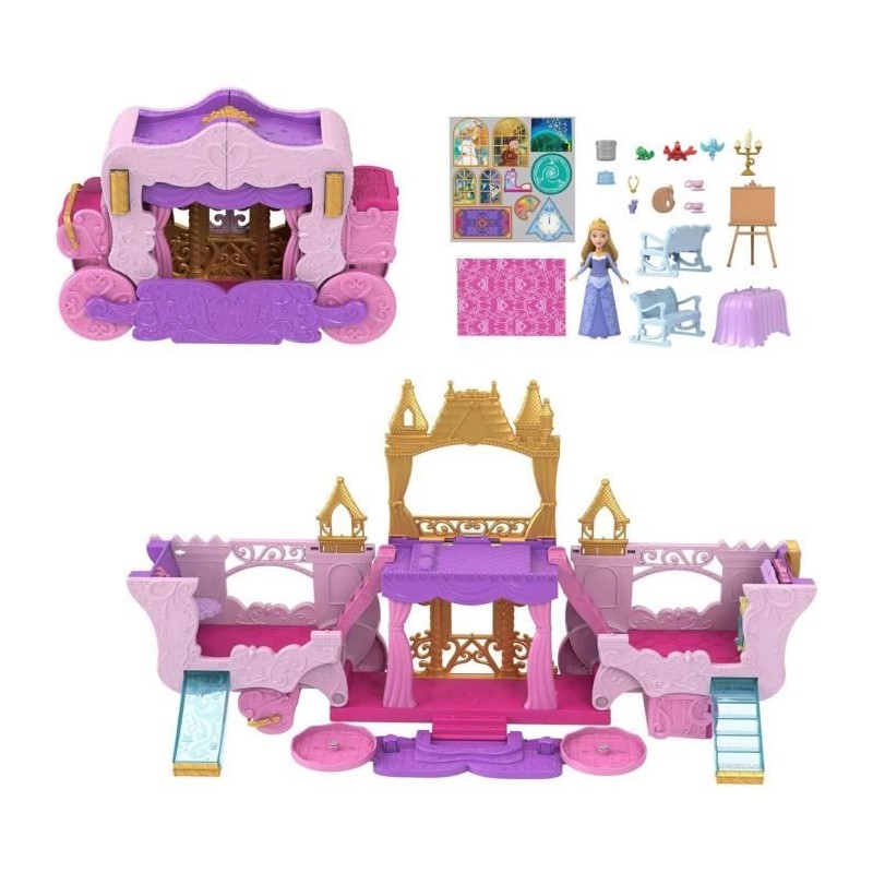 Caleche et Château - Mattel Disney Princesses Coffret avec poupée Au Caleche et Château - Mattel Disney Princesses Coffret avec poupée Au