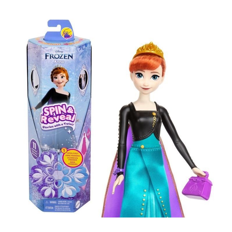 Spin & Reveal La Reine des Neiges-Anna- Mattel Poupée Surprise Disn Spin & Reveal La Reine des Neiges-Anna- Mattel Poupée Surprise Disn