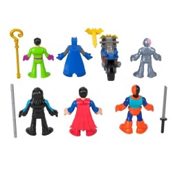 Imaginext-DC Super Friends-Coffret de figurines Deluxe avec 9 éléme