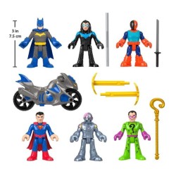 Imaginext-DC Super Friends-Coffret de figurines Deluxe avec 9 éléme