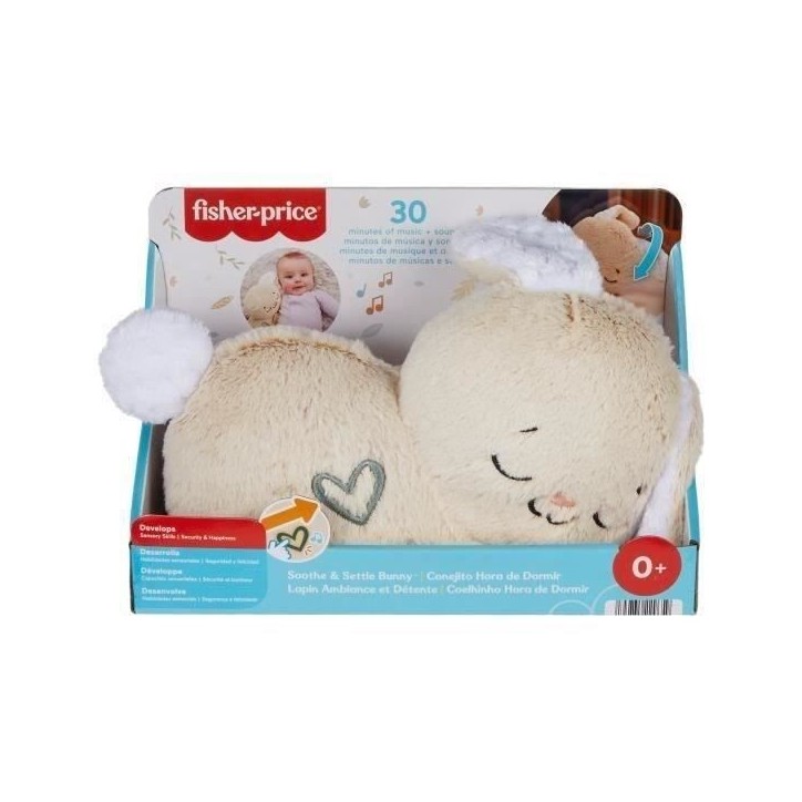 Fisher-Price-Mon Lapin Câlin - Peluche veilleuse - Jouet d'éveil - HXG97