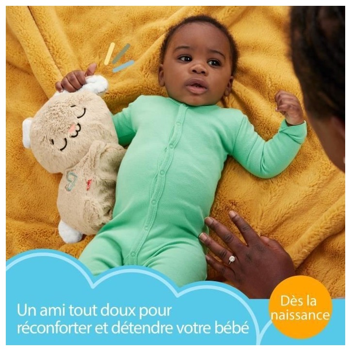 Fisher-Price-Mon Lapin Câlin - Peluche veilleuse - Jouet d'éveil - HXG97