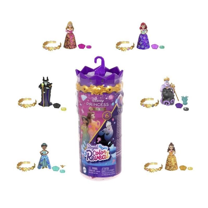 Princesses Disney-Mini-Poupées Royauté Color Reveal-Assortiment HXH1 Princesses Disney-Mini-Poupées Royauté Color Reveal-Assortiment HXH1