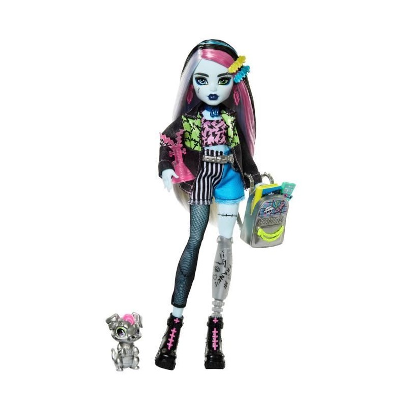 Monster High-Poupée Frankie Stein-Poupée avec animal et accessoires Monster High-Poupée Frankie Stein-Poupée avec animal et accessoires