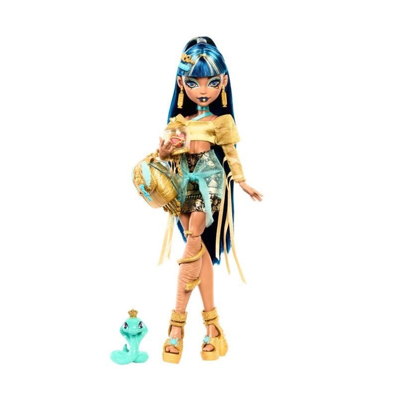 Monster High-Cleo de Nile-Poupée avec animal et accessoires HXH74 Monster High-Cleo de Nile-Poupée avec animal et accessoires HXH74