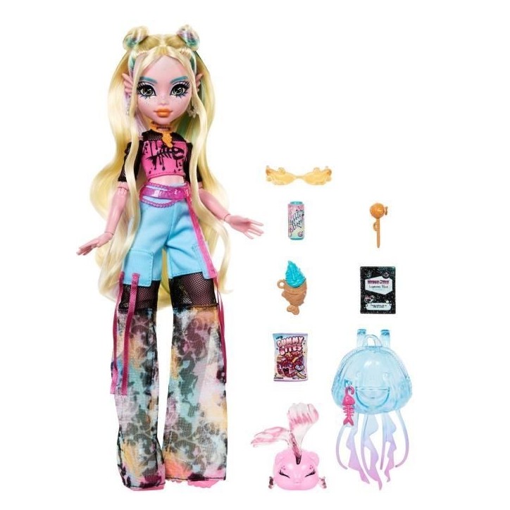 Monster High-Poupée Lagoona Blue-Poupée avec animal et accessoires HXH75 Monster High-Poupée Lagoona Blue-Poupée avec animal et accessoires HXH75