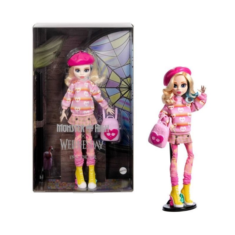 Monster High-Enid Sinclair-Poupée en tenue rose avec accessoires - Mo Monster High-Enid Sinclair-Poupée en tenue rose avec accessoires - Mo