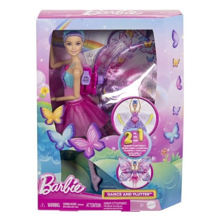 Barbie-De Danseuse a Papillon-Poupée transformation 2 en 1 HXJ10 Barbie-De Danseuse a Papillon-Poupée transformation 2 en 1 HXJ10