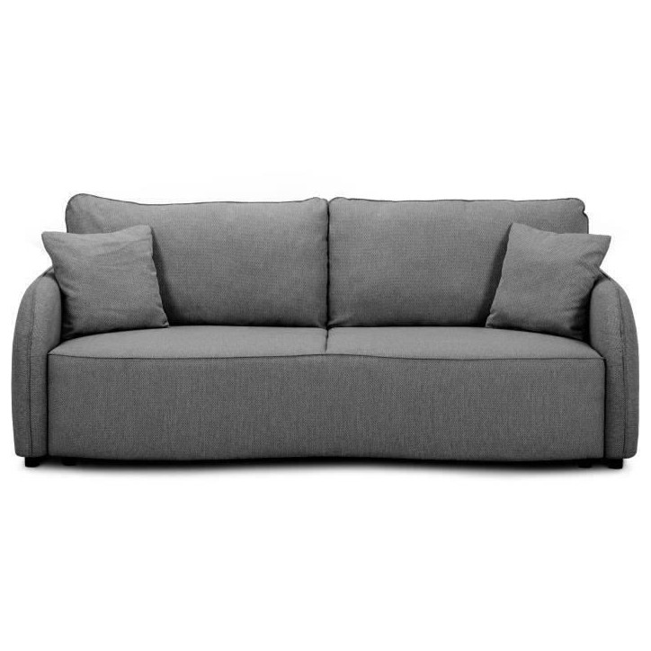 Canapé convertible BARI 3 places - Tissu anthracite - Coffre de rangement - L215 x H89 x P100 cm Canapé convertible BARI 3 places - Tissu anthracite - Coffre de rangement - L215 x H89 x P100 cm