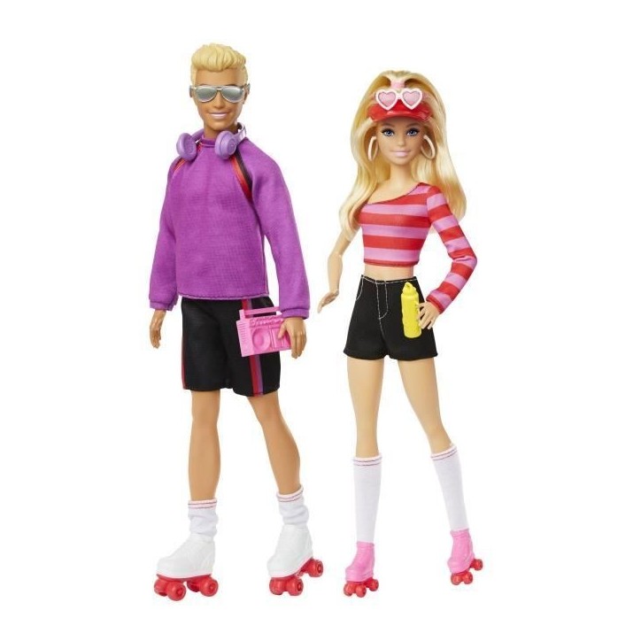 Barbie-Fashionistas-Coffret poupées et accessoires patins a roulettes HXK90 Barbie-Fashionistas-Coffret poupées et accessoires patins a roulettes HXK90