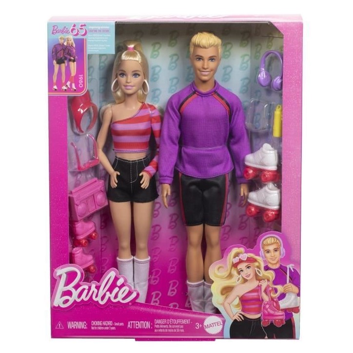 Barbie-Fashionistas-Coffret poupées et accessoires patins a roulettes HXK90 Barbie-Fashionistas-Coffret poupées et accessoires patins a roulettes HXK90