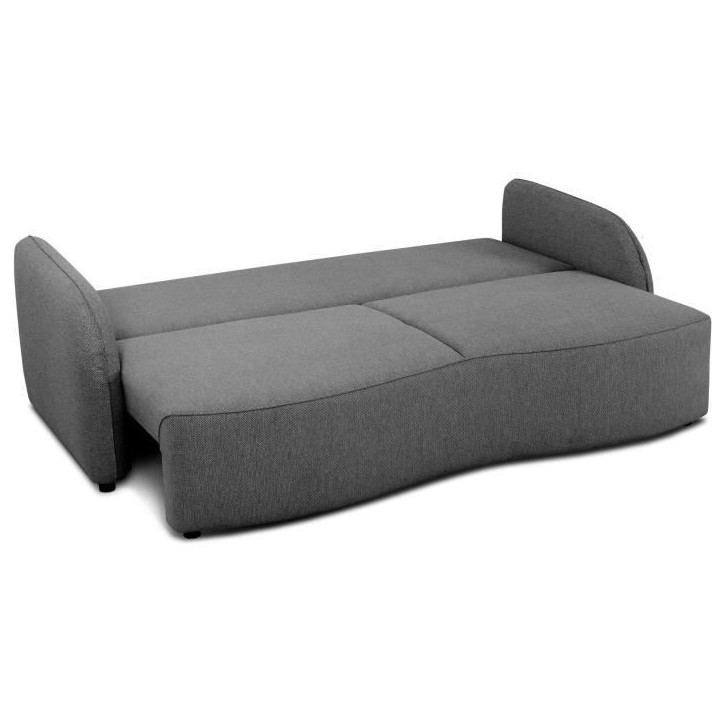 Canapé convertible BARI 3 places - Tissu anthracite - Coffre de rangement - L215 x H89 x P100 cm Canapé convertible BARI 3 places - Tissu anthracite - Coffre de rangement - L215 x H89 x P100 cm