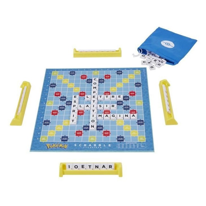 Scrabble Pokémon-Jeu de société familial avec 2 modes de jeu HXT27 Scrabble Pokémon-Jeu de société familial avec 2 modes de jeu HXT27