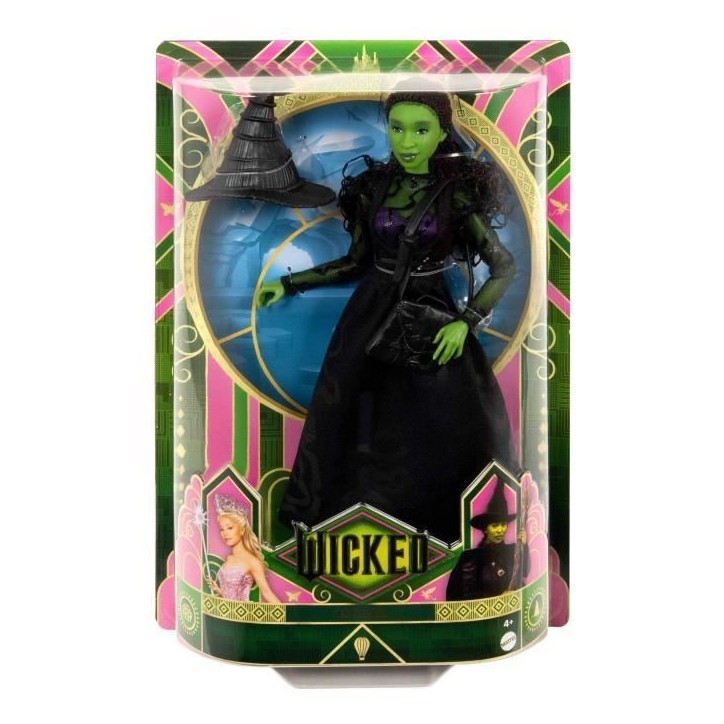 Mattel-Wicked-Poupée Elphaba avec accessoires et habillages amovibles - Wicked - HXT62 Mattel-Wicked-Poupée Elphaba avec accessoires et habillages amovibles - Wicked - HXT62