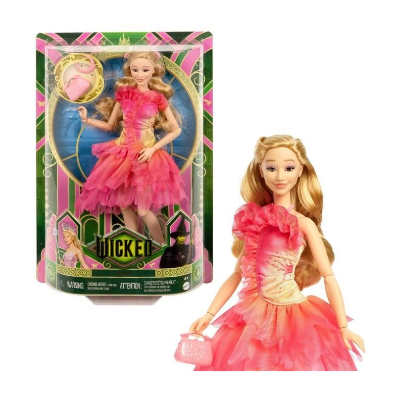 Mattel-Wicked-Poupée Glinda avec accessoires et habillages amovibles Mattel-Wicked-Poupée Glinda avec accessoires et habillages amovibles