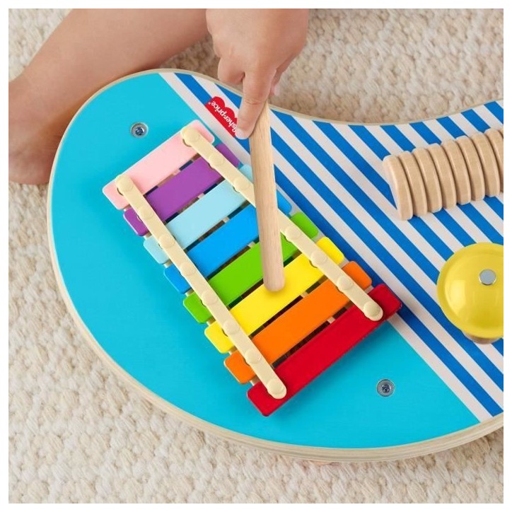 Fisher-Price-Table musicale en bois avec instruments de percussion HXT91 Fisher-Price-Table musicale en bois avec instruments de percussion HXT91