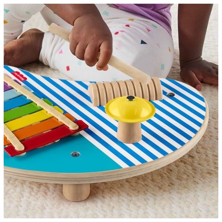 Fisher-Price-Table musicale en bois avec instruments de percussion HXT91 Fisher-Price-Table musicale en bois avec instruments de percussion HXT91