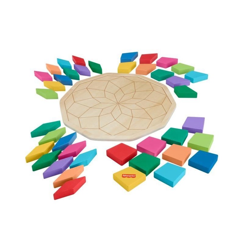 Fisher-Price-Puzzle Mandala en Bois-Puzzle 40 pieces motif géométri Fisher-Price-Puzzle Mandala en Bois-Puzzle 40 pieces motif géométri