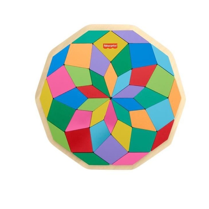 Fisher-Price-Puzzle Mandala en Bois-Puzzle 40 pieces motif géométrique HXT94