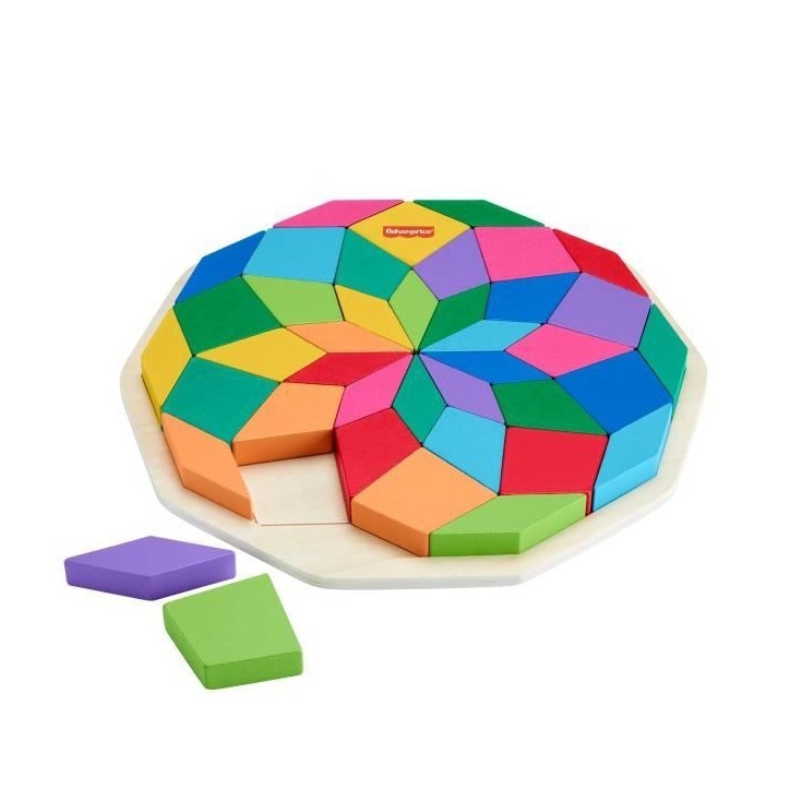 Fisher-Price-Puzzle Mandala en Bois-Puzzle 40 pieces motif géométrique HXT94