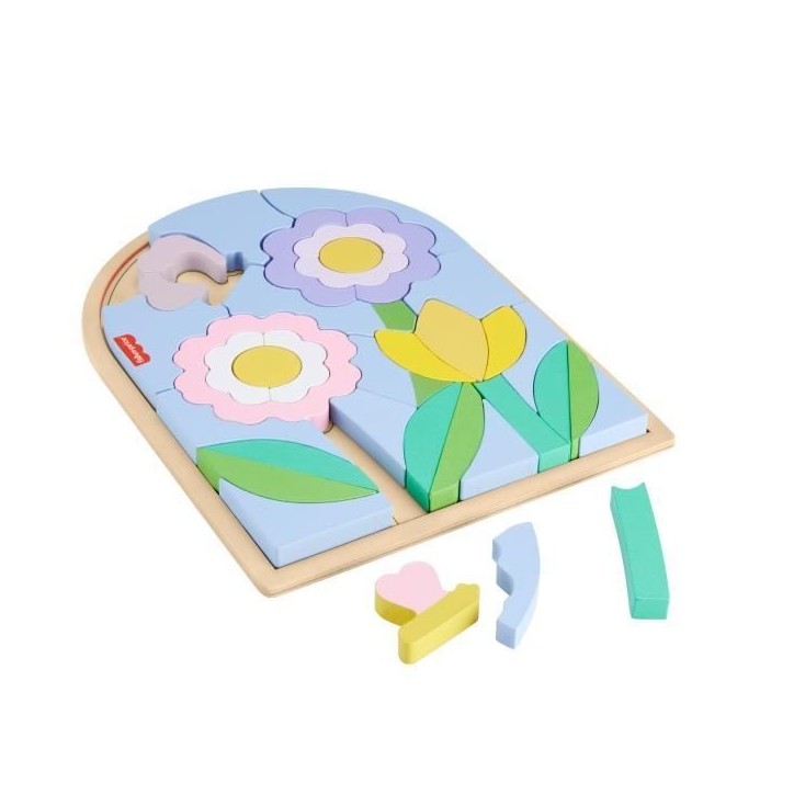 Fisher-Price-Puzzle Fleurs en Bois-Puzzle 37 pieces pour la maternelle HXT97