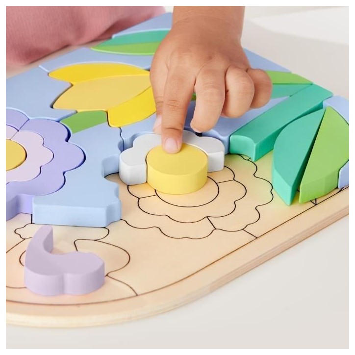 Fisher-Price-Puzzle Fleurs en Bois-Puzzle 37 pieces pour la maternelle HXT97
