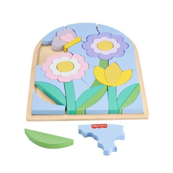 Fisher-Price-Puzzle Fleurs en Bois-Puzzle 37 pieces pour la maternelle HXT97