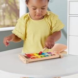 Fisher-Price-Xylophone en bois, instrument de musique avec 2 pieces H