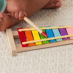 Fisher-Price-Xylophone en bois, instrument de musique avec 2 pieces H