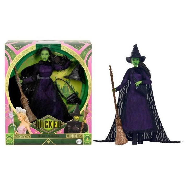 Mattel-Wicked-Poupée Elphaba avec cheveux tressés et multiples poses - Wicked - HXY38 Mattel-Wicked-Poupée Elphaba avec cheveux tressés et multiples poses - Wicked - HXY38
