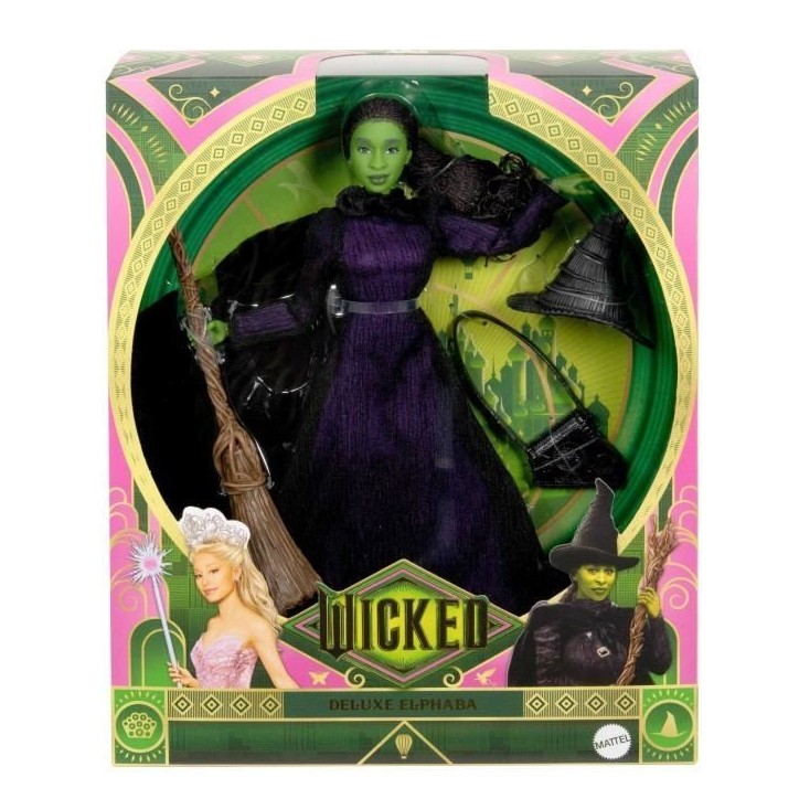Mattel-Wicked-Poupée Elphaba avec cheveux tressés et multiples poses - Wicked - HXY38 Mattel-Wicked-Poupée Elphaba avec cheveux tressés et multiples poses - Wicked - HXY38