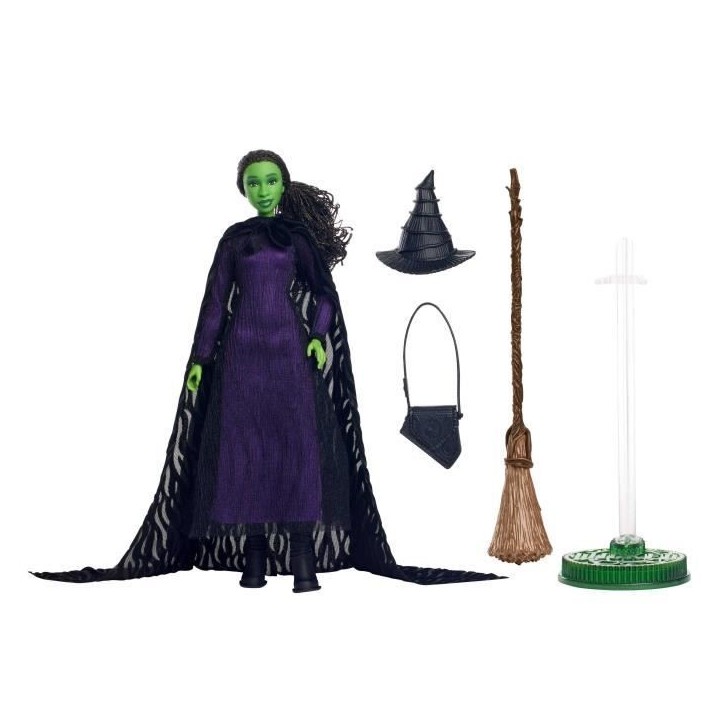 Mattel-Wicked-Poupée Elphaba avec cheveux tressés et multiples poses - Wicked - HXY38 Mattel-Wicked-Poupée Elphaba avec cheveux tressés et multiples poses - Wicked - HXY38