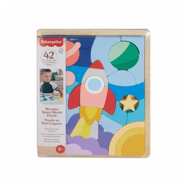 FISHER-PRICE Puzzle en Bois L'Espace-Puzzle 42 pieces pour les petits - Fisher-Price - HXY42 FISHER-PRICE Puzzle en Bois L'Espace-Puzzle 42 pieces pour les petits - Fisher-Price - HXY42