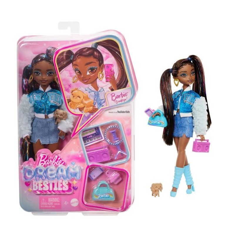 BARBIE équipe de Reve « Brooklyn »-Poupée et 8 accessoires - Ba BARBIE équipe de Reve « Brooklyn »-Poupée et 8 accessoires - Ba