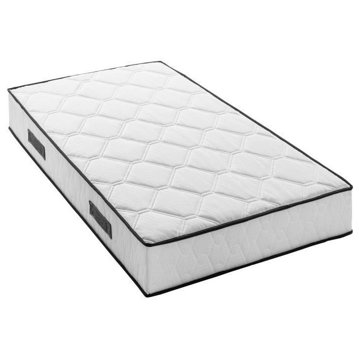 Matelas 90 x 190 cm - Hauteur 24 cm - 380 ressorts ensachés - 7 zones - Equilibré - réversible - fabriqué en Belgique Matelas 90 x 190 cm - Hauteur 24 cm - 380 ressorts ensachés - 7 zones - Equilibré - réversible - fabriqué en Belgique