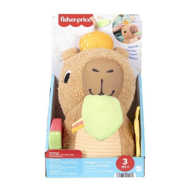 Fisher-Price-Mon Capybara Câlins-Peluche Anneau De Dentition Et Hochet - Des 3 mois- HYR54