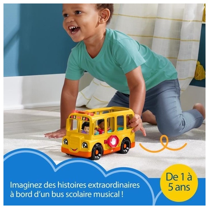 Fisher-Price Little People-Le Bus Scolaire-Véhicule musical a pousser HYT03 Fisher-Price Little People-Le Bus Scolaire-Véhicule musical a pousser HYT03