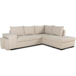 Canapé d'angle convertible réversible 4 places MITCHELL - Tissu Beig