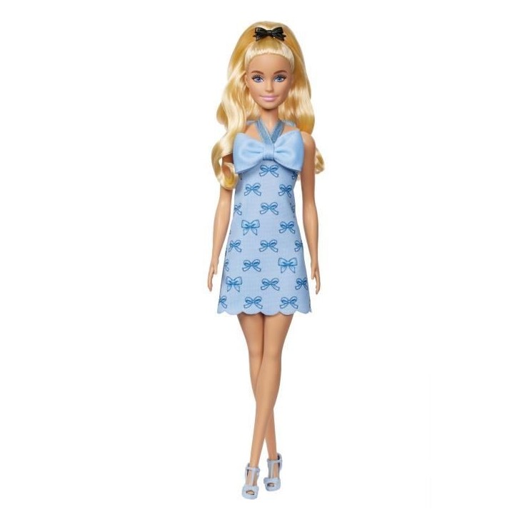 Barbie - Poupée Barbie Fashionistas Robe Dos Nu Bleu Layette avec noeud - Barbie - HYT93 Barbie - Poupée Barbie Fashionistas Robe Dos Nu Bleu Layette avec noeud - Barbie - HYT93