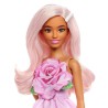 Barbie - Poupée Barbie Fashionistas Robe Sans Bretelle Rose avec acce