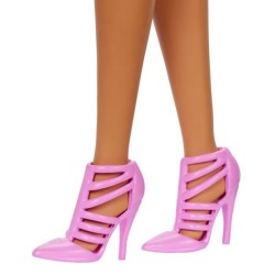 Barbie - Poupée Barbie Fashionistas Robe Sans Bretelle Rose avec acce