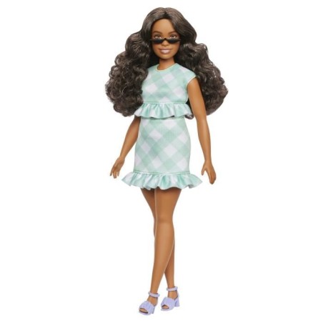 Barbie - Poupée Barbie Fashionistas Robe Vert Menthe avec lunettes -