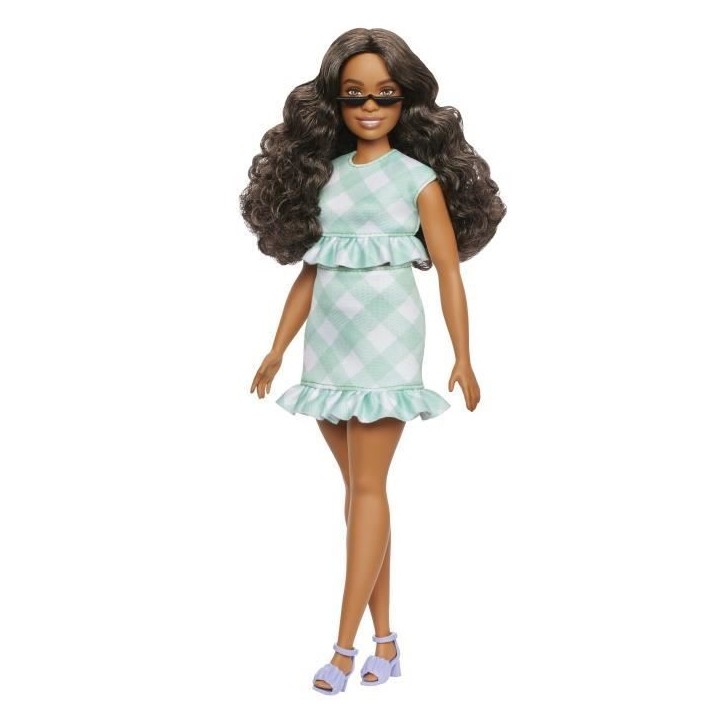 Barbie - Poupée Barbie Fashionistas Robe Vert Menthe avec lunettes - Barbie - HYT96 Barbie - Poupée Barbie Fashionistas Robe Vert Menthe avec lunettes - Barbie - HYT96