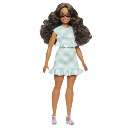 Barbie - Poupée Barbie Fashionistas Robe Vert Menthe avec lunettes - Barbie - HYT96